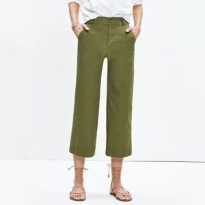 Madewell Langford Wide-Leg Crop Pants Green